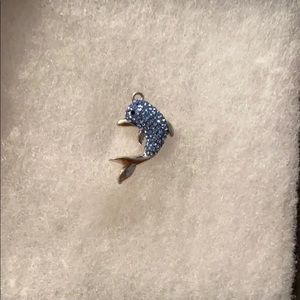 Blue and silver dolphin necklace